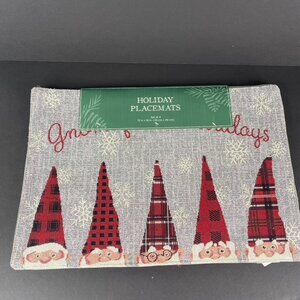 Gnome for the Holidays Holiday Placemats Set of 4 - 13"x18"